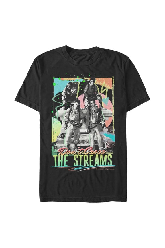 Men's Ghostbusters Don't Cross The Streams Album Cover Graphic Tee Black 2X Large