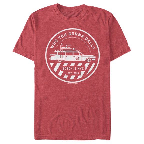 Men's Ghostbusters Ecto-1 Wagon Logo Graphic Tee Red Heather 2X Large