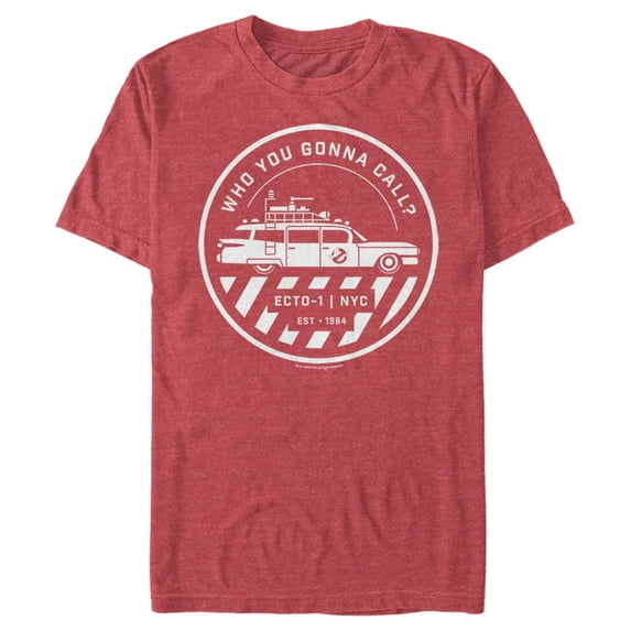 Men's Ghostbusters Ecto-1 Wagon Logo Graphic Tee Red Heather Small