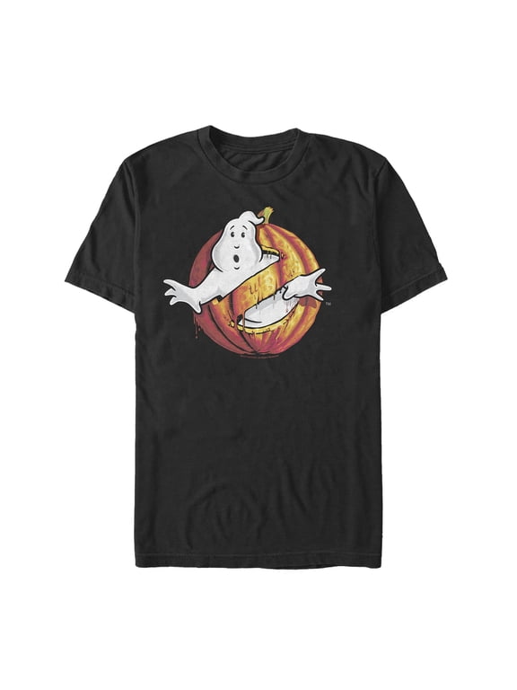 Men's Ghostbusters Halloween Pumpkin Logo Graphic Tee Black 5X Large