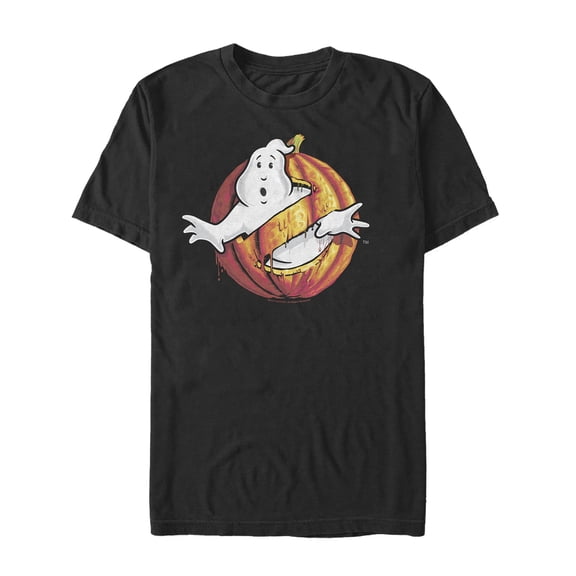 Men's Ghostbusters Halloween Pumpkin Logo Graphic Tee Black Large