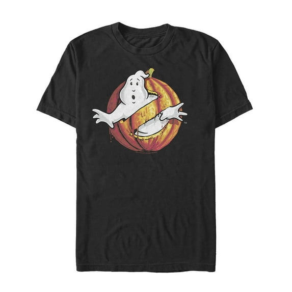 Men's Ghostbusters Halloween Pumpkin Logo Graphic Tee Black X Large