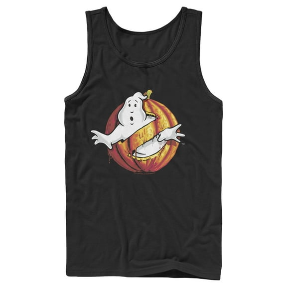 Men's Ghostbusters Halloween Pumpkin Logo  Tank Top Black Medium