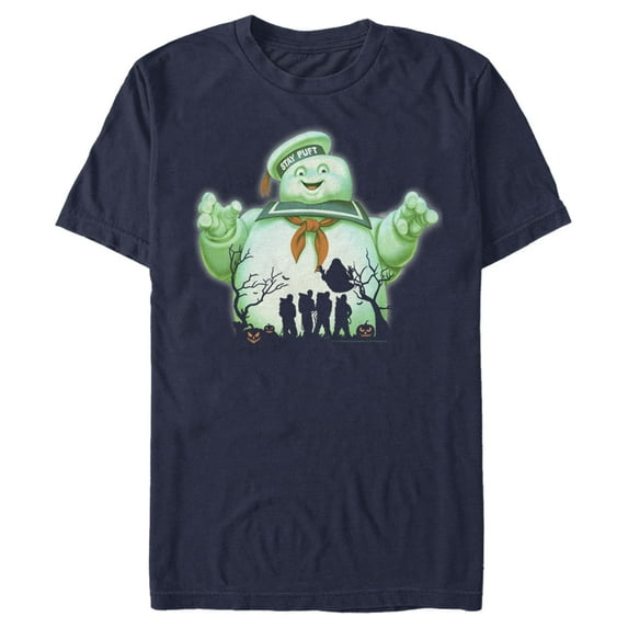 Men's Ghostbusters Halloween Stay Puft Marshmallow Man Graphic Tee Navy Blue Large