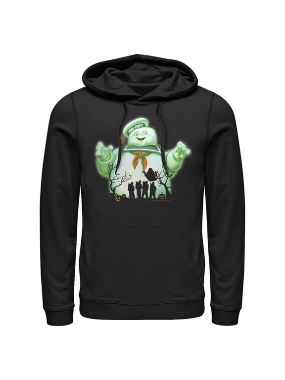 Men's Ghostbusters Halloween Stay Puft Marshmallow Man Pull Over Hoodie Black 2X Large