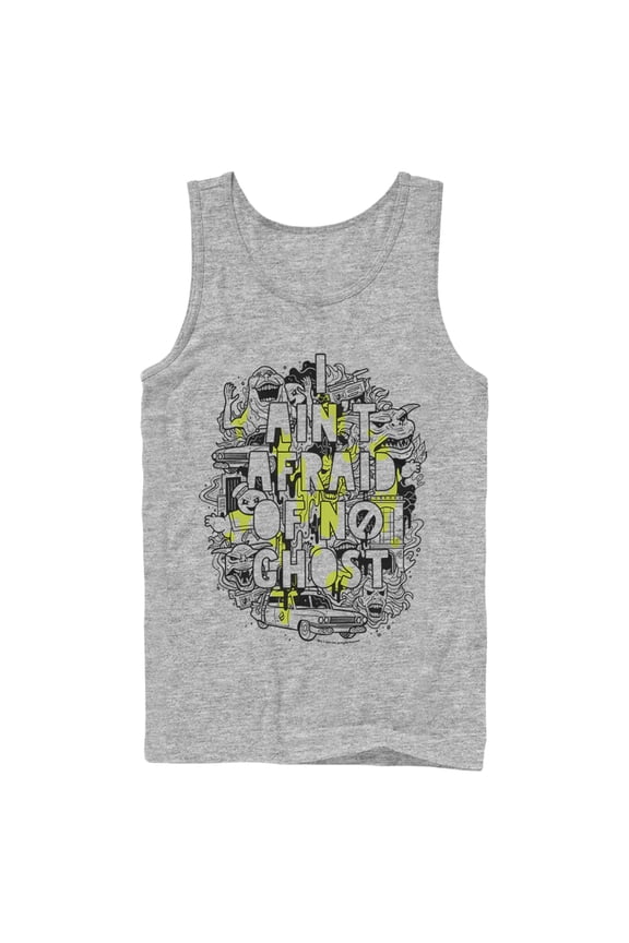 Men's Ghostbusters I Ain't Afraid of No Ghost Monsters Tank Top Athletic Heather Small