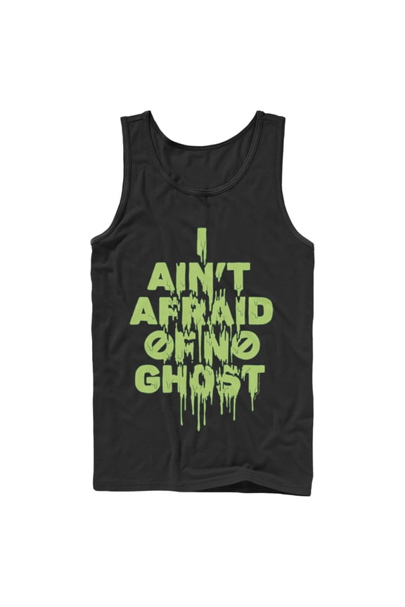 Men's Ghostbusters I Ain't Afraid of No Ghost Streak Tank Top Black Large