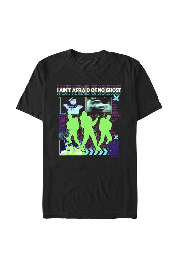 Men's Ghostbusters Neon I Ain’t Afraid of No Ghost Graphic Tee Black Large