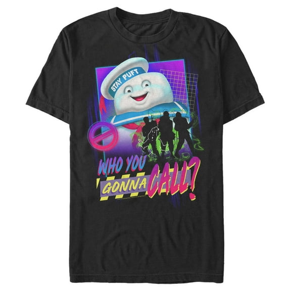Men's Ghostbusters Retro Who You Gonna Call Collage  Graphic Tee Black Small