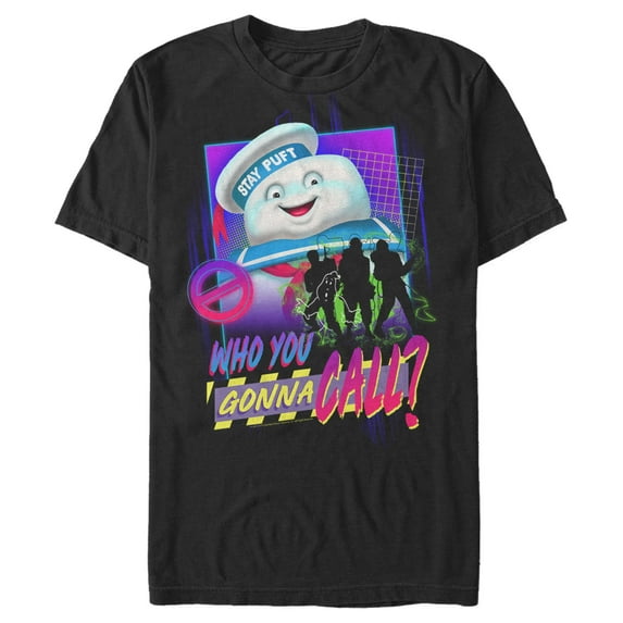 Men's Ghostbusters Retro Who You Gonna Call Collage Graphic Tee Black X Large