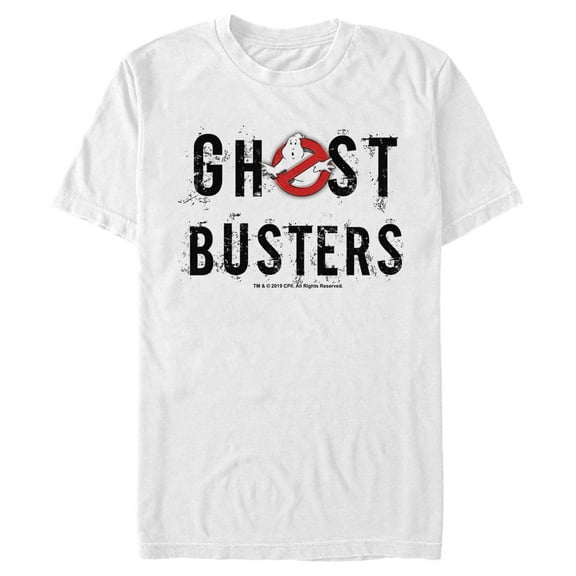 Men's Ghostbusters Scratchy Text Logo  Graphic Tee White 2X Large