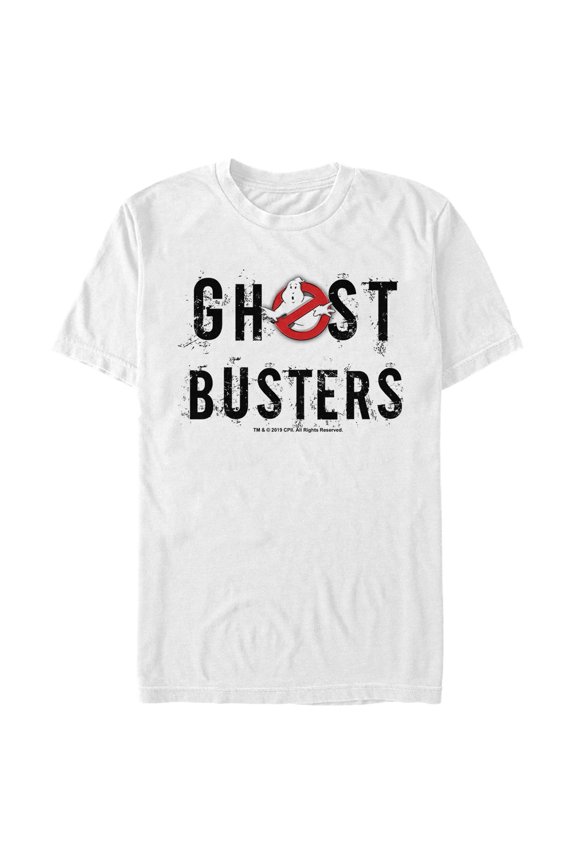Men's Ghostbusters Scratchy Text Logo Graphic Tee White 3X Large