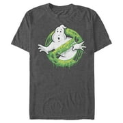 Men's Ghostbusters Slime Logo Graphic Tee Charcoal Heather 3X Large