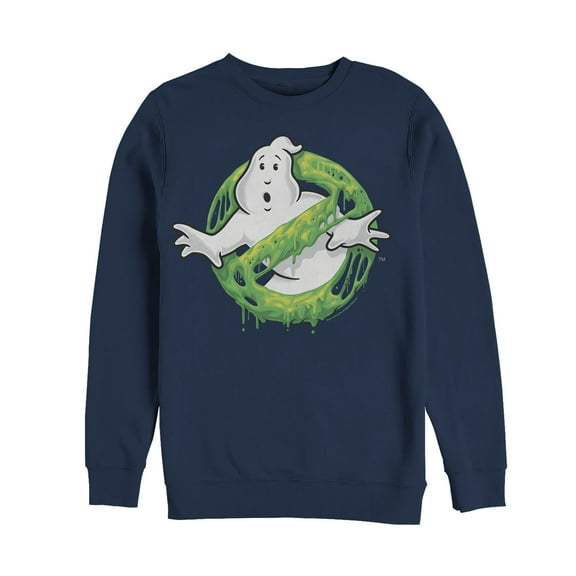 Men's Ghostbusters Slime Logo Sweatshirt Navy Blue X Large