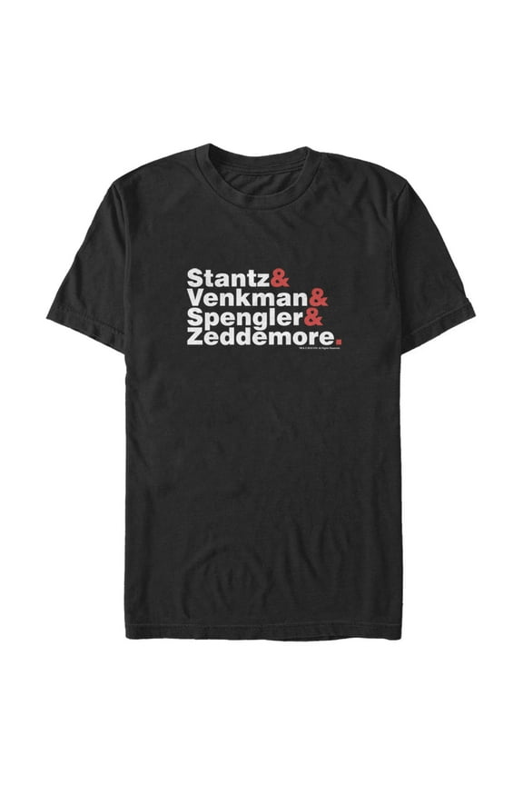 Men's Ghostbusters Stacked Names Graphic Tee Black Large