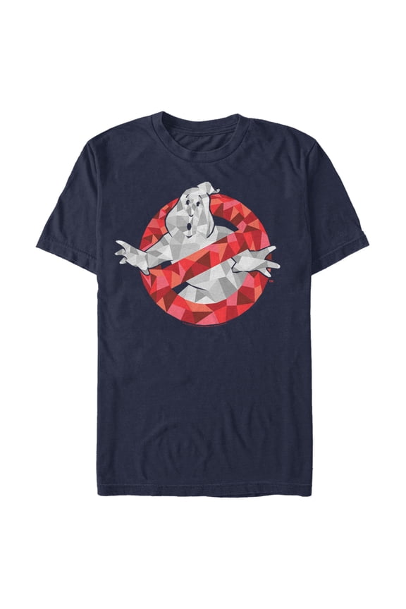 Men's Ghostbusters Stained Glass Logo Graphic Tee Navy Blue 2X Large