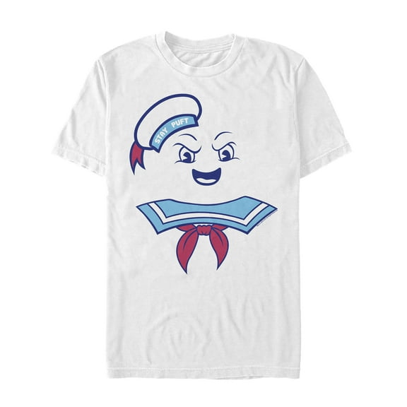 Men's Ghostbusters Stay Puft Marshmallow Man Face  Graphic Tee White Large