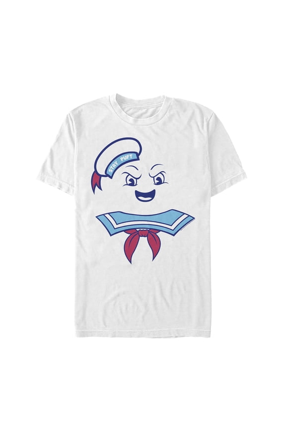 Men's Ghostbusters Stay Puft Marshmallow Man Face Graphic Tee White Medium