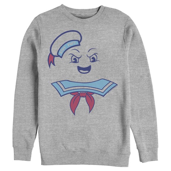 Men's Ghostbusters Stay Puft Marshmallow Man Face Sweatshirt Athletic Heather X Large
