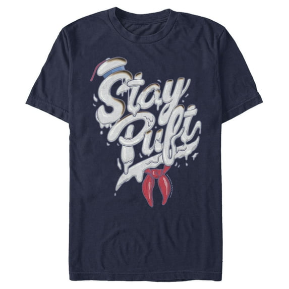 Men's Ghostbusters Stay Puft Marshmallow Man Melt Graphic Tee Navy Blue Large
