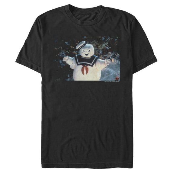 Men's Ghostbusters Stay Puft Marshmallow Man Poster Graphic Tee Black Small