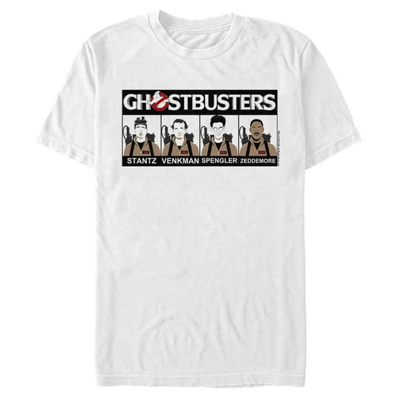 Men's Ghostbusters The Team Line Up Graphic Tee White Large