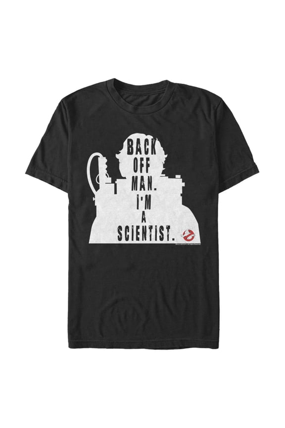 Men's Ghostbusters Venkman Back Off I'm A Scientist Graphic Tee Black 3X Large
