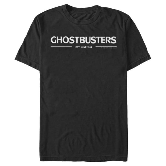 Men's Ghostbusters White Logo  Graphic Tee Black X Large