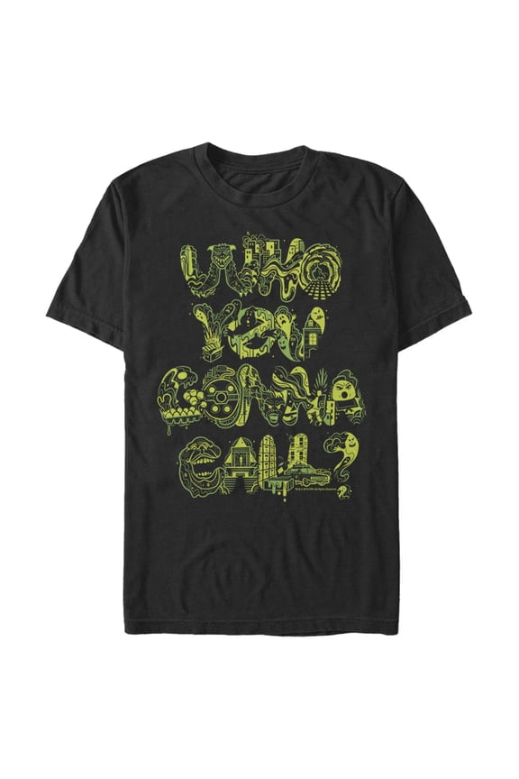 Men's Ghostbusters Who You Gonna Call Pattern Graphic Tee