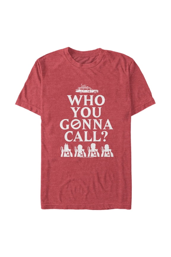 Men's Ghostbusters Who You Gonna Call Retro Style Graphic Tee Red Heather Large