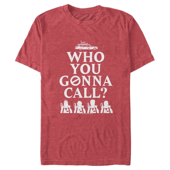 Men's Ghostbusters Who You Gonna Call Retro Style Graphic Tee Red Heather Large