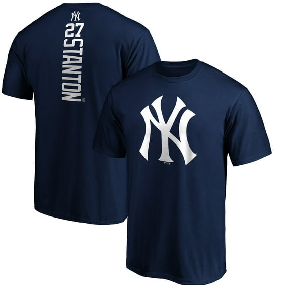 Men's Giancarlo Stanton Navy New York Yankees Playmaker Name & Number T-Shirt