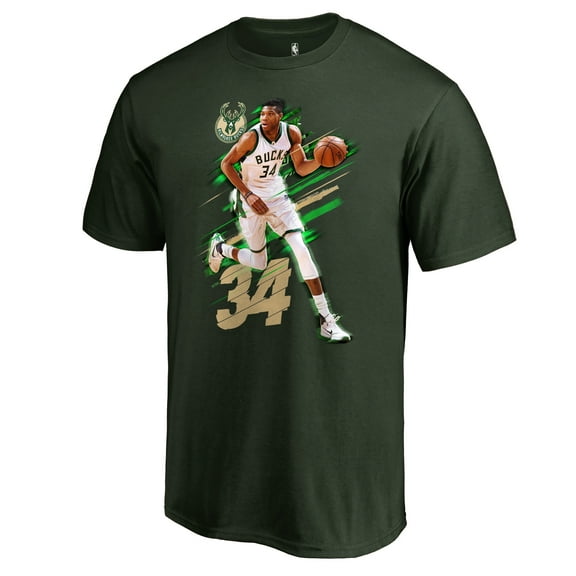 Men's Giannis Antetokounmpo Green Milwaukee Bucks Fade Away T-Shirt