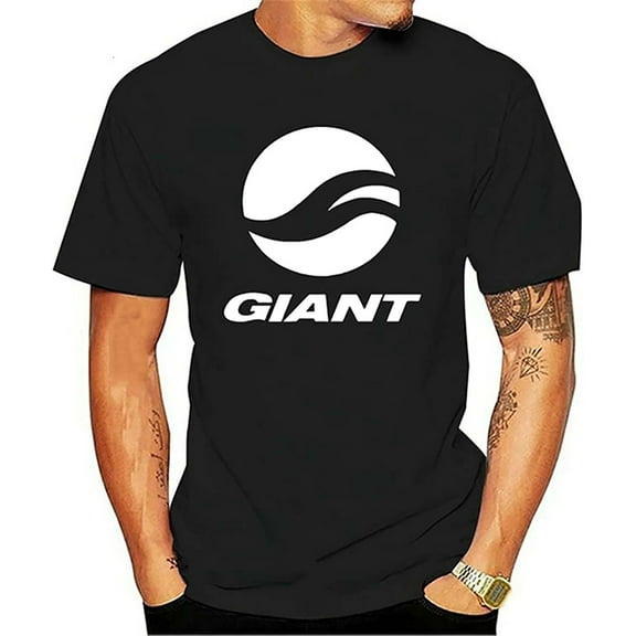 Men's Giant Bicycles Men Streetwear Funny Print Clothing Hip-Hop Mans Cotton 100% Casual O-Neck Tees And Tops Black T-shirts Black S