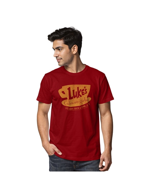 Men's Gilmore Girls Distressed Luke's Diner Logo Graphic Tee Cardinal Medium