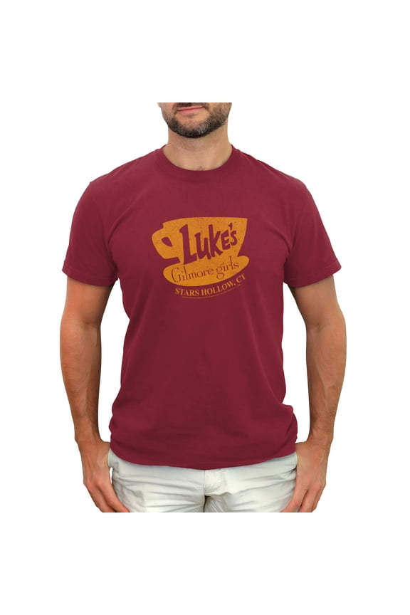 Men's Gilmore Girls Distressed Luke's Diner Logo Graphic Tee Cardinal X Large