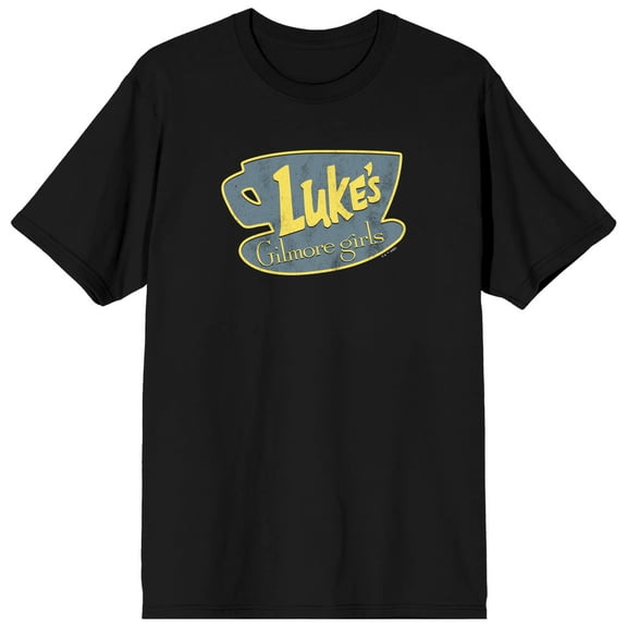 Gilmore Girls Gilmore Girls Luke's Blue Mug ADULT S/S T-Shirt on Black Short Sleeve Adult T-Shirt-3XL