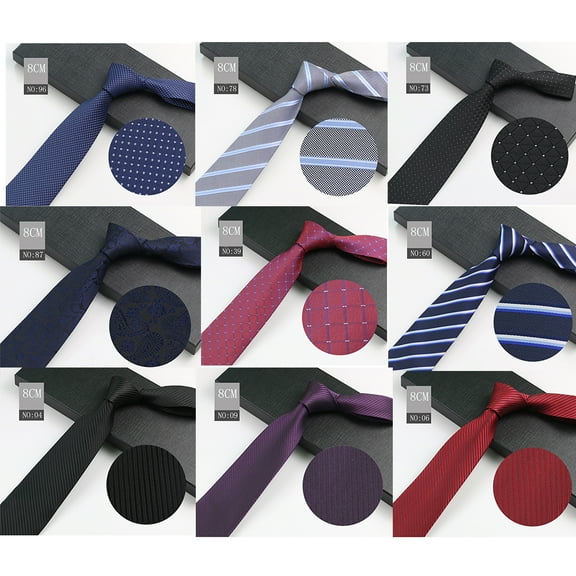 Men's Gingham Check Stripe Ties Pattern Business Formal Designer Neckties