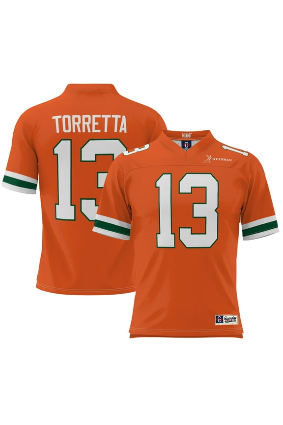 Men's Gino Torretta Orange Miami Hurricanes Heisman Football Jersey