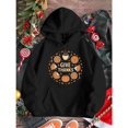 thumbnail image 1 of Men's Give Thanks Turkey Pumpkin Graphic Hoodie Sweatshirt Top Fall long-sleeved Fall Season Black S-2XL, 1 of 7