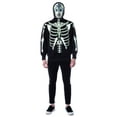 thumbnail image 1 of Men's Glow in The Dark Skeleton Costume Zip Hoodie (Black-Dia De Los Muertos, ), 1 of 7