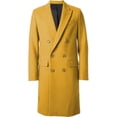 thumbnail image 1 of Men's Gold 44Inch Long Double Breasted Overcoat Winter Men's Topcoat Sale, 1 of 1