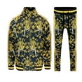 thumbnail image 1 of Men's Gold Accent Tiger Print Track Suits 2 Piece Sweatsuit Set ST556 - Black - Medium - Q1B, 1 of 7