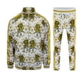 thumbnail image 1 of Men's Gold Accent Tiger Print Track Suits 2 Piece Sweatsuit Set ST556 - White - X-Large - Q1B, 1 of 7