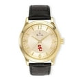 thumbnail image 1 of Men's Gold/Black USC Trojans Stainless Steel Leather Band Watch, 1 of 1