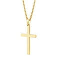 thumbnail image 1 of Men's Gold Cross Pendant & Curb Chain Stainless Steel Necklace Set, 1 of 5