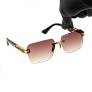 Street Knitted Men Retro Sunglass, Metal Gold