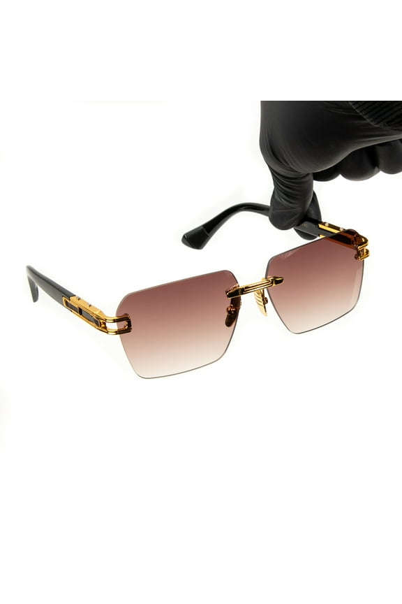 Men Retro Sunglass, Metal Gold