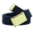 thumbnail image 1 of Men's Gold Military Flip Top Belt Buckle with Canvas Web Belt X-Large Navy, 1 of 3
