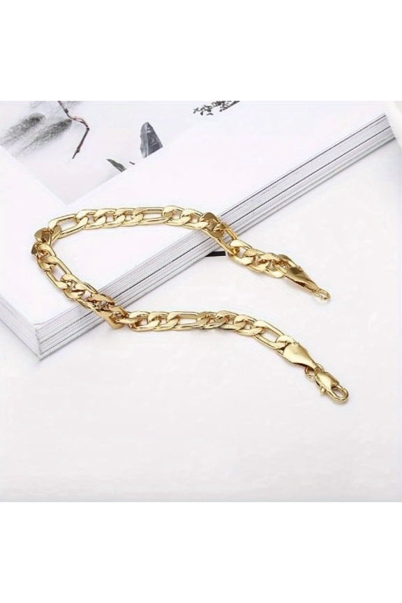 Men's Gold Personalized Cuban Bracelet,Gold-10mm